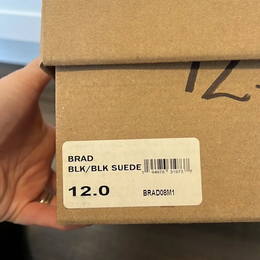 Steve Madden Brad Black Suede Moto Boot Men's Size 12 NEW